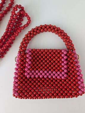 Kate Spade x Target Red Beaded Colorblock Bag